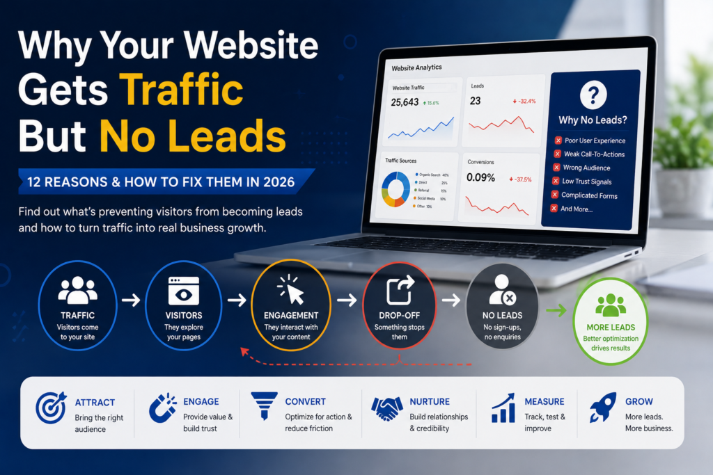 Why Your Website Gets Traffic but No Leads: 12 Reasons & How to Fix Them in 2026